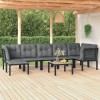 VidaXL Set șezlonguri de grădină, 8 piese, negru și gri, poliratan 3187761