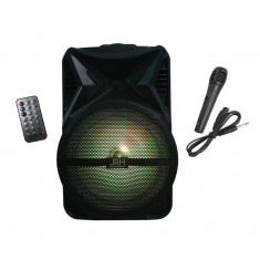 Boxa Activa Portabila,Putere 30 W,Bluetooth,Microfon Inclus,Telecomanda,FM,USB,Card SD,Lumini Party,Negru
