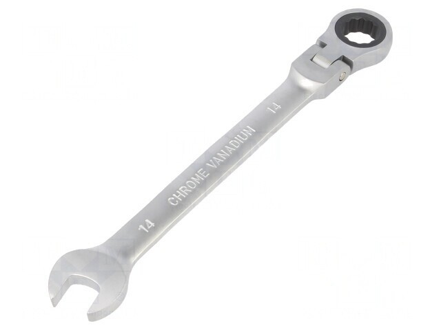 Cheie Combinată cu Piedică și Articulație 14mm Satinată