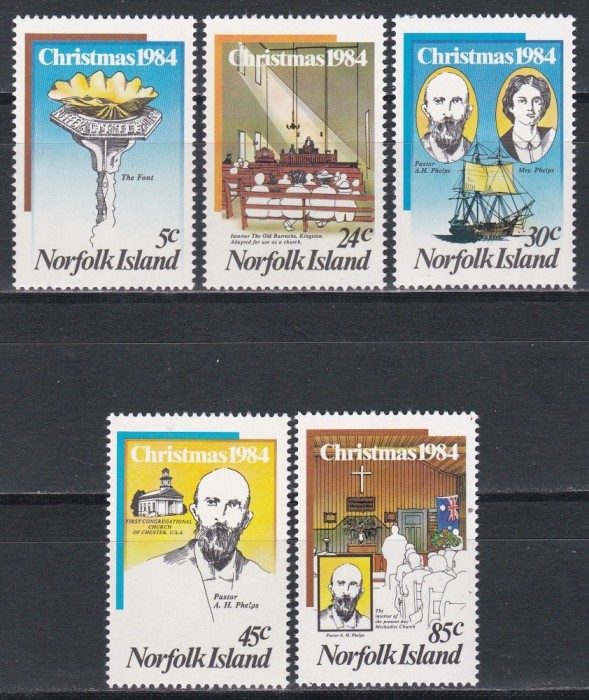 Norfolk Island 1984 - Crăciun - Vitralii, MNH