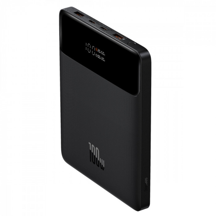 Power Bank Ultrasubțire Baseus Blade 100W 20000mAh Negru PD QC SCP FCP (PPDGL-01)