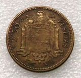 P3. Spania 2.5 2 1/2 Pesetas 1953 1954 (54) **