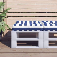 vidaXL Pernă de paleți, dungi albastru/alb, 50x50x12 cm, textil