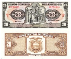 Ecuador 20 Sucres 1988 P-121Aa UNC