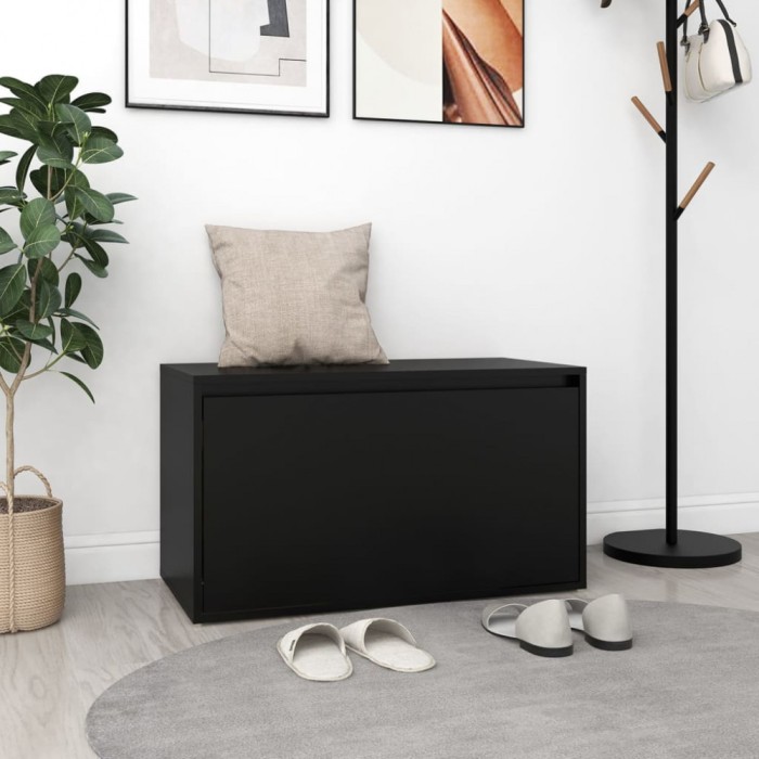 Gossi banca de hol, negru, 80x40x45 cm, pal