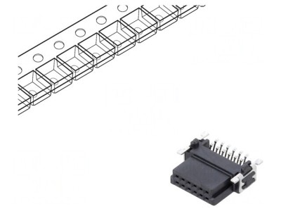 Conector PCB-PCB 12 PIN 1,27mm Termoplast foto