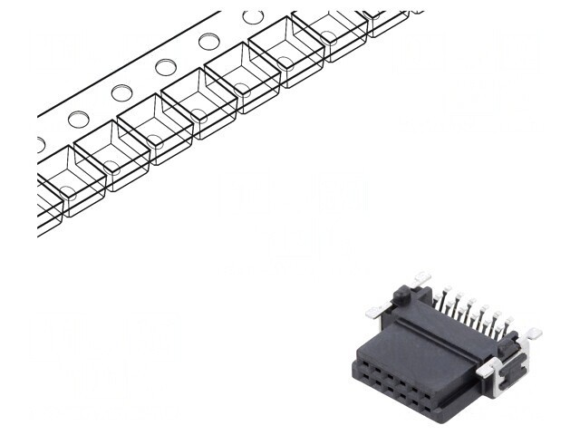Conector PCB-PCB 12 PIN 1,27mm Termoplast