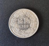 Elvetia 2 Francs 1989 moneda cupru nichel km # 21a