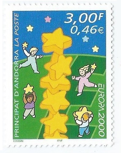 |Andorra, posta franceza, Europa CEPT, 2000, MNH