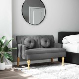 vidaXL Banchetă cu perne, gri &icirc;nchis, 113x64,5x75,5 cm, textil