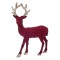 Decoratiune Craciun Cerb Model Bordo Bej cu Glitter Inaltime 32cm, Plastic