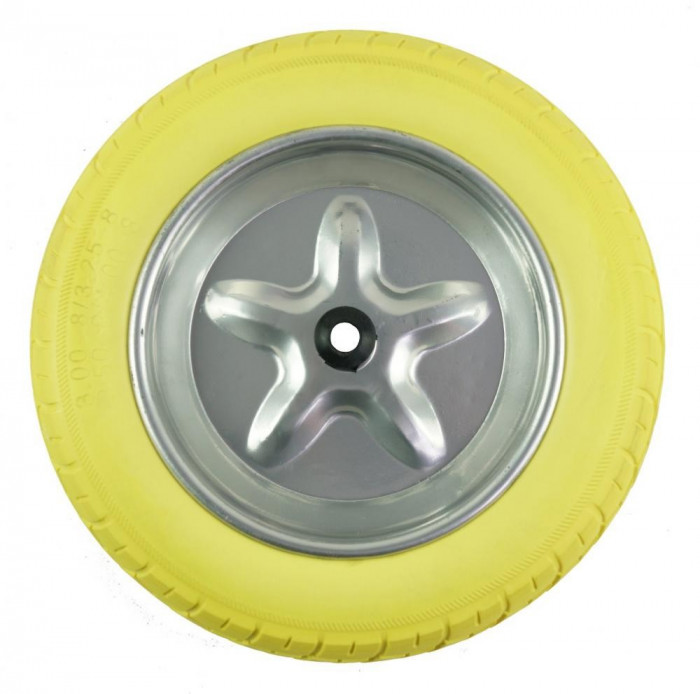 Roata roaba - spuma poliuretanica - ax subtire 14mm- 3.00-8/4.00-8 PowerTool TopQuality