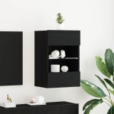 VidaXL Cabinet TV 2 pcs Negru 40 x 30 x 60.5 cm Lemn compozit