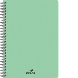Caiet A4 80 file matematica, spira, coperta plastic, ECADA, culoare verde