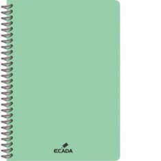 Caiet A4 80 file matematica, spira, coperta plastic, ECADA, culoare verde