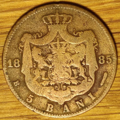 Romania - moneda de colectie istorica - 5 bani 1885 Bucuresti - an foarte rar !