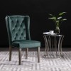 VidaXL Scaun de bucătărie, verde &icirc;nchis, catifea 287952