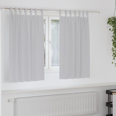 vidaXL Perdele cu perdele 2 pcs Gri deschis 140x140cm Poliester 4107568 foto