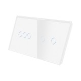 Panou Intrerupator Triplu + Dublu cu Touch Din Sticla LUXION SmartElectro IntelligentHouse