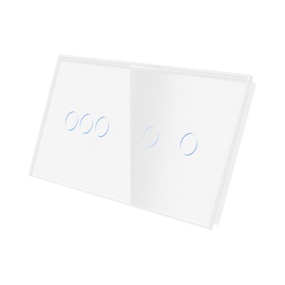 Panou Intrerupator Triplu + Dublu cu Touch Din Sticla LUXION SmartElectro IntelligentHouse foto