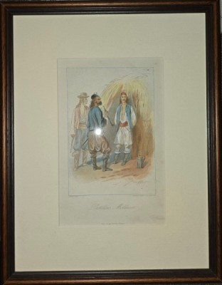 Auguste Raffet - Postalion Moldav, cromolitogrfie originala foto
