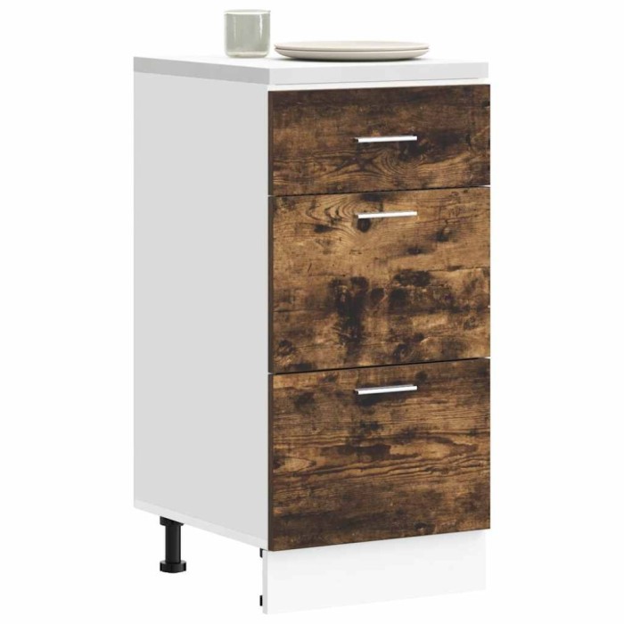 vidaXL Dulap inferior &ldquo;Lyon&rdquo; stejar afumat 40x46x81,5 cm