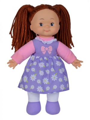 PAPUSA FLOWER DOLLY DIN MATERIAL TEXTIL 38CM CU PARUL MARONIU SuperHeroes ToysZone foto