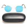 Ochelari soare retro cu toc, polarizati, bleu, 39x26x145