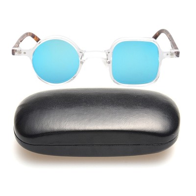 Ochelari soare retro cu toc, polarizati, bleu, 39x26x145 foto
