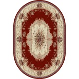 Covor Oval Model Lotos 507-201, Marime 60 x 110 cm, Rosu, Inaltime Fir 8 mm, Antialergic, Polipropilena, Living, Dormitor, Sufragerie, Birou