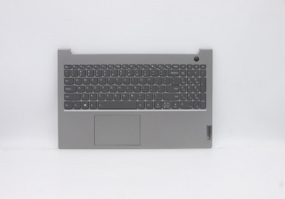 Carcasa superioara cu tastatura palmrest Laptop, Lenovo, ThinkBook 15 G2 ITL Type 20VE, 5CB1B34810, ilumianta, mineral grey, layout US foto