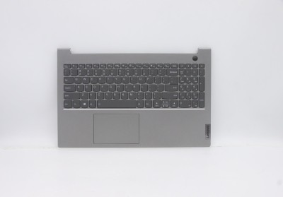 Carcasa superioara cu tastatura palmrest Laptop, Lenovo, ThinkBook 15 G2 ITL Type 20VE, 5CB1B34810, ilumianta, mineral grey, layout US foto