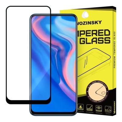 Folie Protectie Ecran WZK pentru Huawei P Smart Z / Huawei Y9 Prime (2019), Sticla securizata, Full Face, Full Glue, Neagra foto