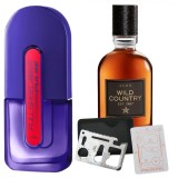 Cumpara ieftin Set apa de toaleta Full Speed Pulse 75 ml, apa de toaleta Wild Country 75 ml, card multifunctional de supravietuire, otel inoxidabil, Avon