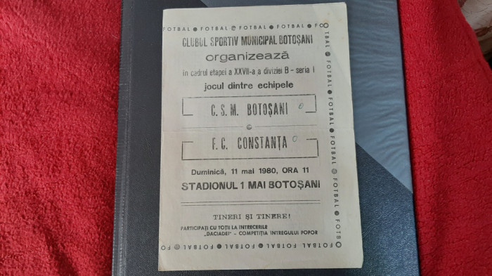 program CSM Botosani - FC Constanta