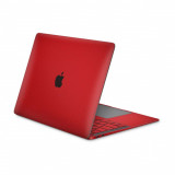 Cumpara ieftin Folie Skin Compatibila cu Apple MacBook Air 13.6 M2 2022 - Wrap Skin Texture Carbon Geranium Red, Rosu, Oem