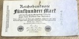 BNKSTR02DE Bancnotă Germania 500 Mărci / Mark 7 Iulie 1922, Stare G-VG (Uzată, Orificiu Central de Pliere și Margini &Icirc;ndoite)