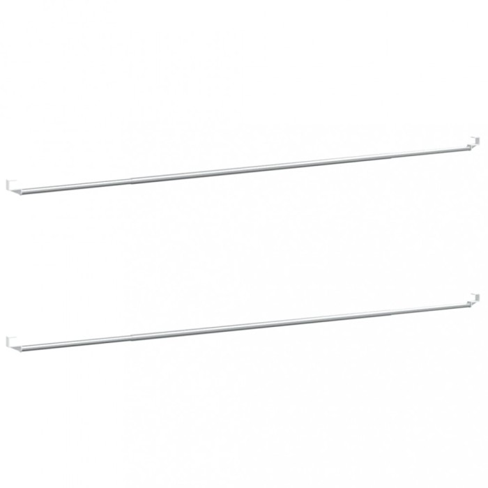 Sine pentru perdele 2 buc, alb si argintiu, 90-130 cm, aluminiu