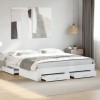 VidaXL Cadru de pat cu sertare alb 200x200 cm lemn prelucrat
