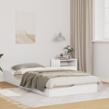 VidaXL Cadru de pat de podea Alb 75 x 190 cm Lemn de brad solid