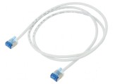 Cablu patch U/FTP 6a 1m 32AWG cu placare aurită, alb, LSZH, Goobay