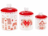 Cumpara ieftin Set 3 borcane ceramica &Oslash; 13 cm x 20 H, &Oslash; 11,5 x 16,5 H, &Oslash; 9,5 x 13 H