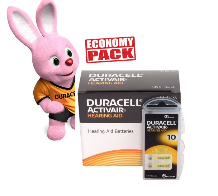 Baterii Duracell 10 pentru aparate auditive Economy Pack 60 baterii Baterii Duracell 10 pentru aparate auditive Economy Pack 60 baterii