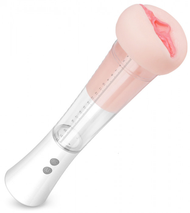 Masturbator Master Vibrating&amp;Suction Vagina, TPE, Natural, 31.4 cm, Guilty Toys