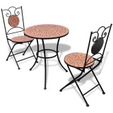 Cumpara ieftin Set mobilier bistro, 3 piese, caramiziu, placi ceramice
