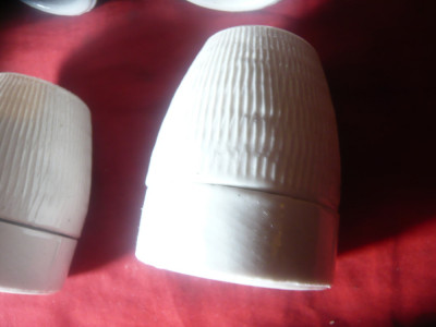 6 Fasunguri vechi ceramica - portelan- Romania , h=5,5cm , nefolosite foto