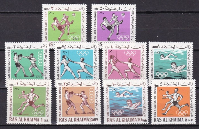 Ras al Khaima 1966 sport MI 113-122 supratip. MNH w62 Ras al Khaima 1966 sport MI 113-122 supratip. MNH w62
