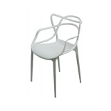 Scaun Terasa Polipropilena HRC 599, 83cm, 120kg, Albastru/Alb/Negru/Gri/Maro/Crem/Roz/Verde