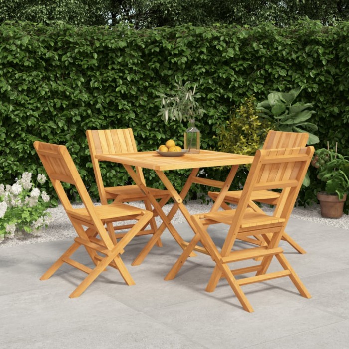 vidaXL Set masă pentru grădină, lemn masiv de tec, 5 piese 3155038