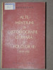 ALTE MENTIUNI DE ISTORIOGRAFIE LITERARA SI FOLCLOR (II) - PERPESSIUCIUS 1958-1962